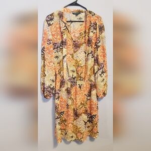 Lauren Ralph Lauren Floral Dress - Orange, Purple, Cream